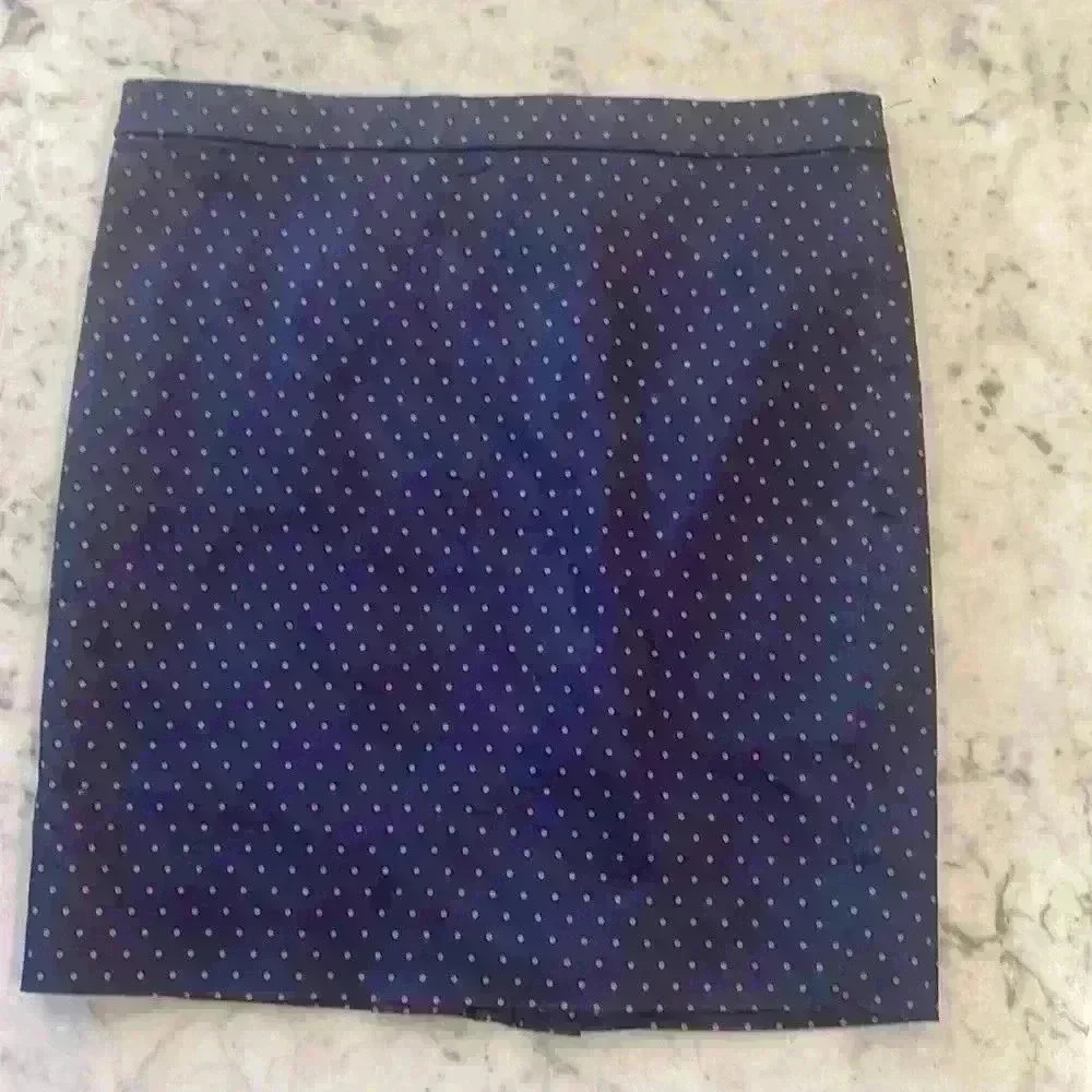 J.Crew size 14 women’s pencil skirt blue with red polkadots